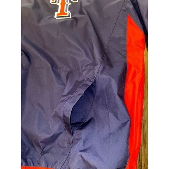 TEXAS RANGERS MLB Majestic Pullover Windbreaker Pockets Embroidered Logo Sz 2XL - Picture 12 of 16